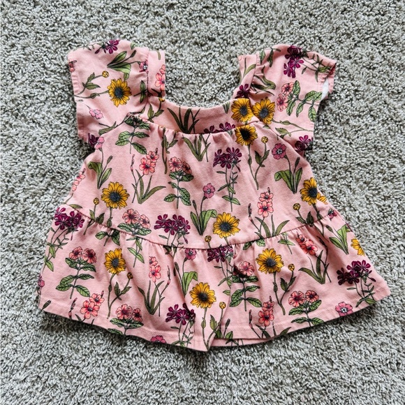 Toddler Girl Floral Outfit set floral short sleeve top and leggings– Size 2T - Picture 4 of 10